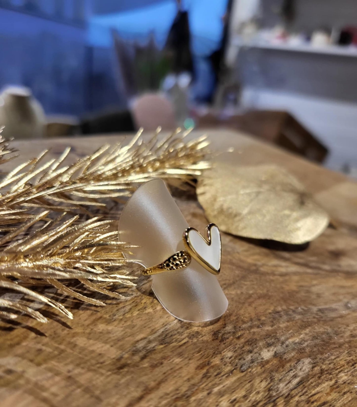Bague coeur et nacre