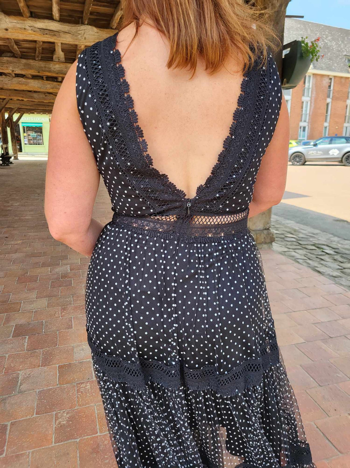 Robe longue dentelle noir