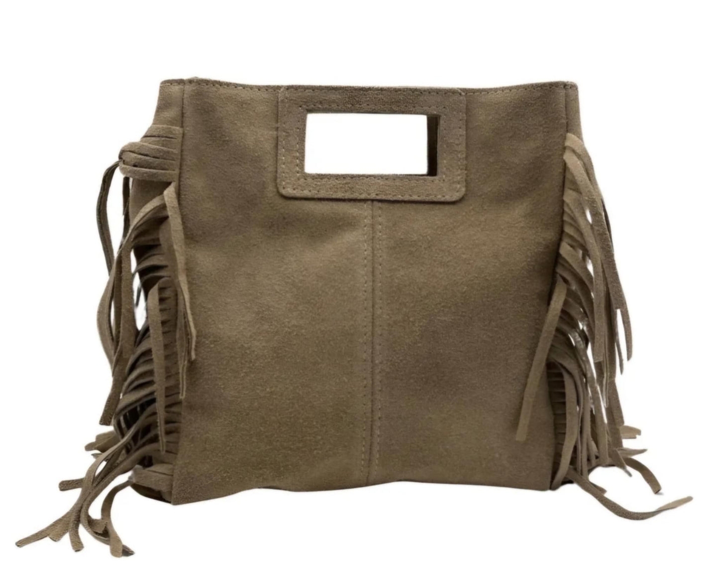 Sac en croûte de cuir taupe et léopard