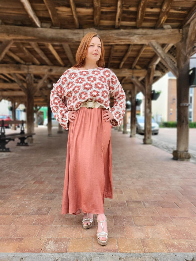 Pull crochet terracotta